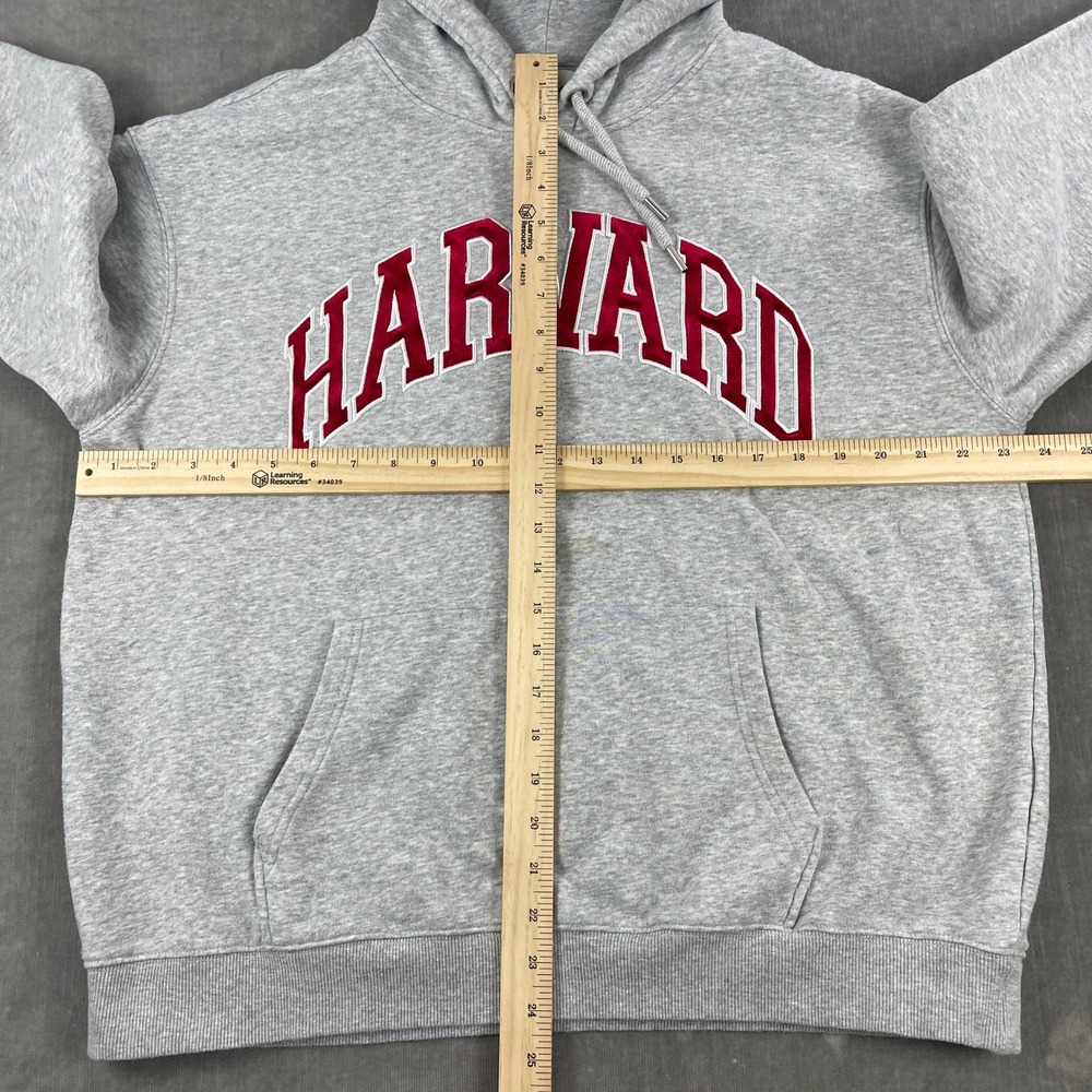 Harvard H&M Mens Medium Gray Hoodie Collegiate Graphic Pullover Sweatshirt - Picture 7 of 9